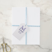 Afstuderen Naam toevoegen Monogram paarse Simple M Cadeaulabel (Met Touw)