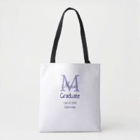Afstuderen Naam toevoegen Monogram paarse Simple M
