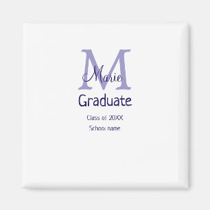 Afstuderen Naam toevoegen Monogram paarse Simple M Magneet