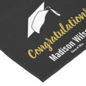 Afstuderen Naam Zwart Wit Goud Gefeliciteerd Korte Tafelloper (Hoek)