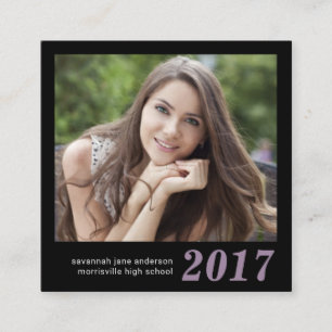 Afstuderen Name Cards Easy-Edit Photo Square Contactkaartje