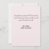 Afstuderen Navy Blue en roze Floral Kaart (Achterkant)