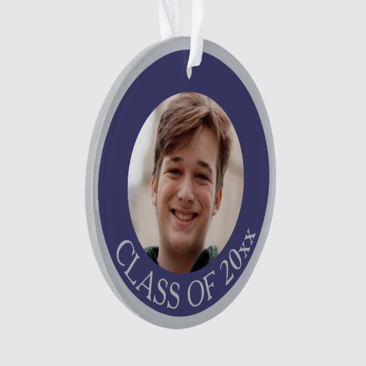 Afstuderen Navy Blue Senior Afbeelding Keepomwille Ornament (voorkant)