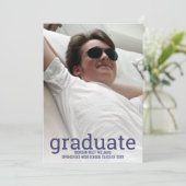 Afstuderen Navy Blue White - Bekleding Eenvoudige  Aankondiging (Staand voorkant)