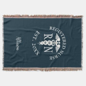 Afstuderen Navy Blue White Deken (Voorkant)