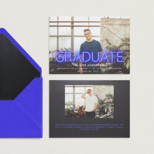 Afstuderen neonblauw hedendaagse foto