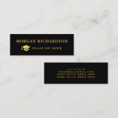 Afstuderen Networking Black en Gold Mini Visitekaartje (Voorkant / Achterkant)
