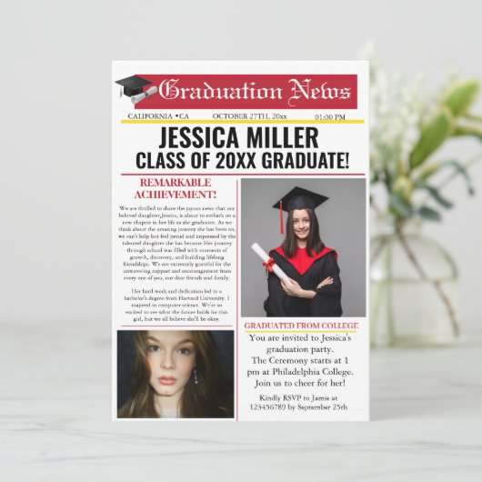 Afstuderen Nieuwsblad College Unieke aankondiging (Staand voorkant)