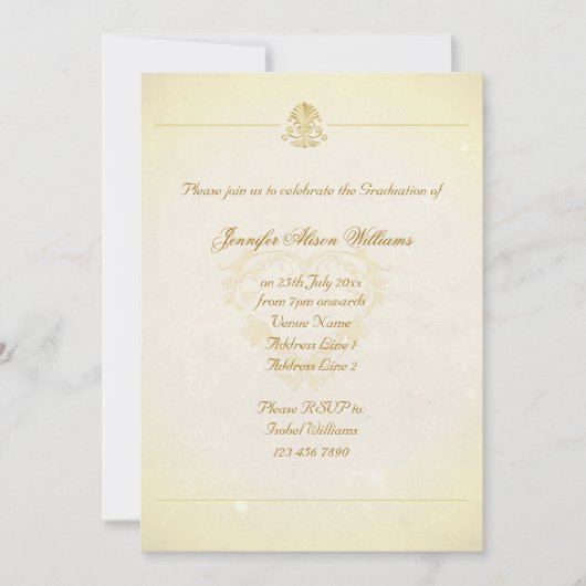 Afstuderen nodigt de Stijl van het Parketpapier u Kaart (Voorkant)