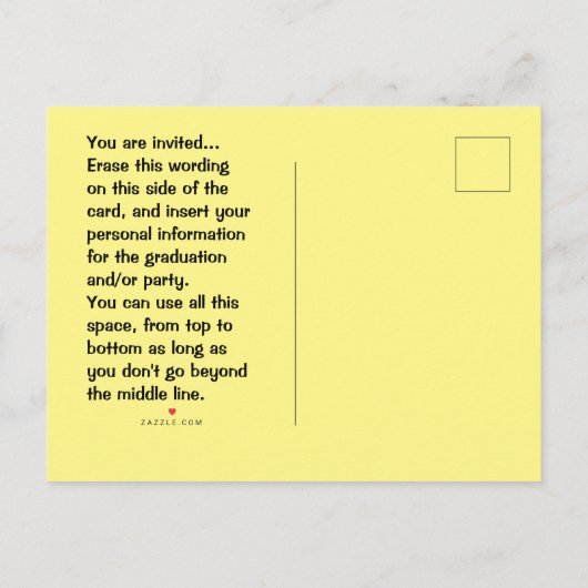 Afstuderen of partijuitnodiging uitnodiging briefkaart (Achterkant)