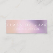 Afstuderen Ombre Metallic Modern Name Card Mini Visitekaartje (Voorkant)