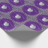 Afstuderen Onderwijs Paars Silver Cadeaupapier (Hoek)