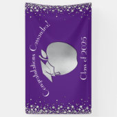 Afstuderen Onderwijs Paars Silver Spandoek (Verticaal)