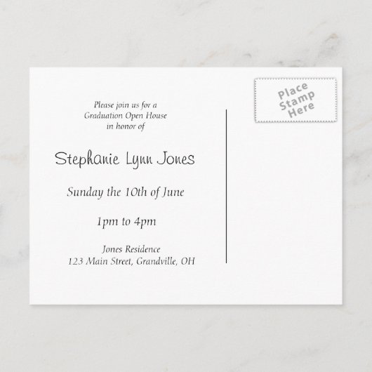 Afstuderen Open Huis Briefkaart (Achterkant)