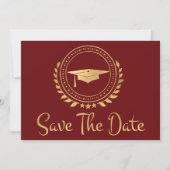 Afstuderen Opslaan Datum Gold Afstudeerder Pet roo Save The Date (Voorkant)