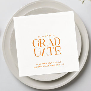 Afstuderen Oranje Typografie Afstudeerder Party Pa Servet