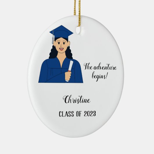Afstuderen ornament, afstuderen bericht ornament (Rechts)