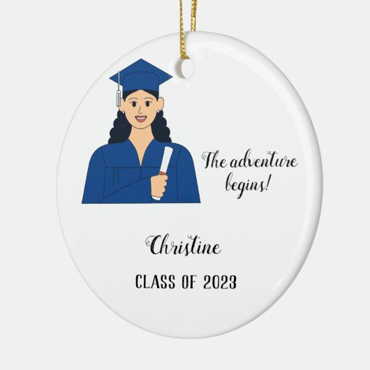 Afstuderen ornament, afstuderen bericht ornament (Links)