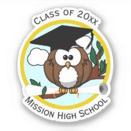 Afstuderen Owl met Diploma Sticker