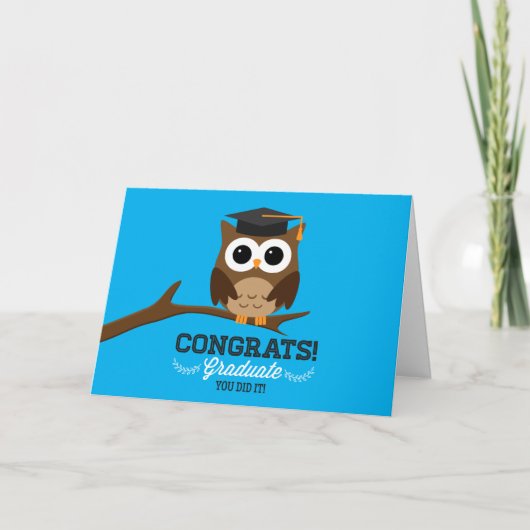 Afstuderen Owl op Blauwe Kaart van Gefeliciteerd (Voorkant)