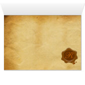 AFSTUDEREN OWL PARCHMENT BROWN WAX SEAL MONOGRAM (Binenzijde Horizontaal (Onderkant))
