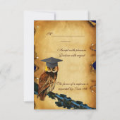 AFSTUDEREN OWL PARCHMENT BROWN WAX SEAL MONOGRAM AANKONDIGING (Achterkant)
