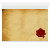 AFSTUDEREN OWL PARCHMENT RED WAX SEAL MONOGRAM (Binenzijde Horizontaal (Onderkant))