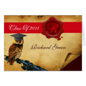 AFSTUDEREN OWL PARCHMENT RED WAX SEAL MONOGRAM (Voorkant Horizontaal)