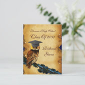 AFSTUDEREN OWL PARCHMENT WAX SEAL MONOGRAM Felt Kaart (Staand voorkant)