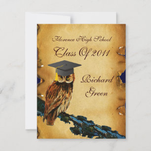 AFSTUDEREN OWL PARCHMENT WAX SEAL MONOGRAM Felt Kaart