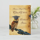 AFSTUDEREN OWL PARCHMENT WAX SEAL MONOGRAM Felt Kaart (Staand voorkant)