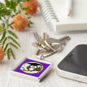 Afstuderen Owl School Color Paars Sleutelhanger (Zijkant)