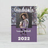 Afstuderen Paarse Amethyst Kaart (Staand voorkant)