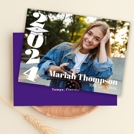 Afstuderen Paarse Typografie Foto klasse 2023 Kaart