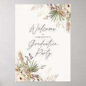 Afstuderen pampas botanische moderne elegant poster (Voorkant)