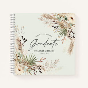 Afstuderen pampas eucalyptus elegant script notitieboek