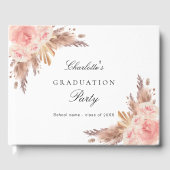 Afstuderen pampas gras roos gouden blozen blozen gastenboek (Voorkant)