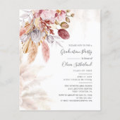 Afstuderen Pampas Grass Fotofeest Uitnodiging (Voorkant)