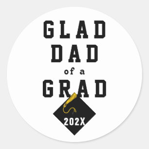 Afstuderen Papa Klassieke ronde Sticker