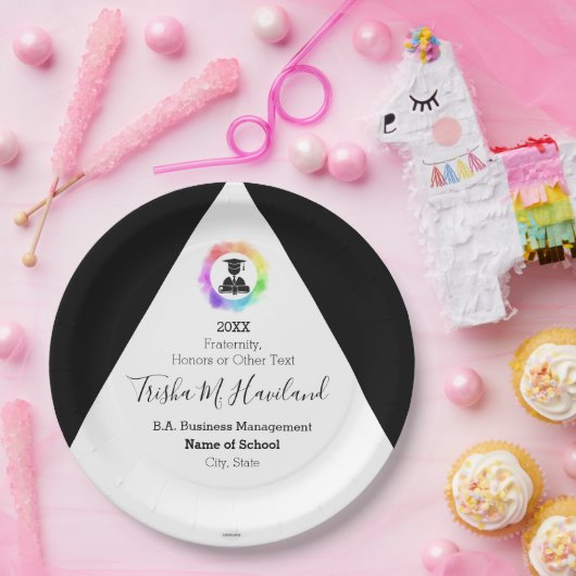 Afstuderen Papier Bord Roze en White HAMbyWG (Feest)