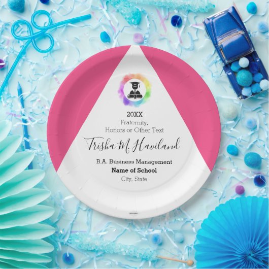 Afstuderen Papier Bord Roze en White HAMbyWG (Feest)