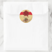 AFSTUDEREN PARCHMENT EN RODE WAX SEAL MONOGRAM RONDE STICKER (Tas)