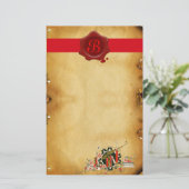 AFSTUDEREN PARCHMENT RED WAX SEAL MONOGRAM BRIEFPAPIER (Staand voorkant)