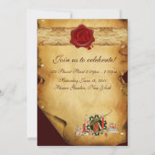 AFSTUDEREN PARCHMENT RED WAX SEAL MONOGRAM nodigt  Kaart (Achterkant)