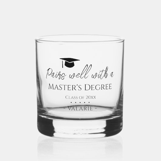 Afstuderen paren goed Master's Whiskey Glass Whisky Glas (Voorkant)