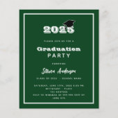 Afstuderen Party groen wit 2025 uitnodiging (Voorkant)