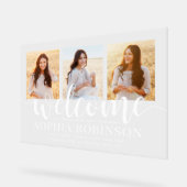 Afstuderen Party Script Welkom & 3 Fotocollage Acryl Bord (Hoek)