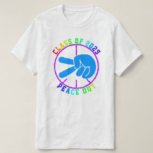 Afstuderen Peace Out Class of 2025 Afstuderen Cool T-shirt (Design voorkant)