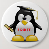 AFSTUDEREN PENGUIN RONDE BUTTON 6,0 CM (Voorkant)