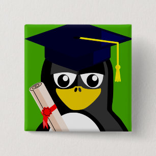 AFSTUDEREN PENGUIN VIERKANTE BUTTON 5,1 CM